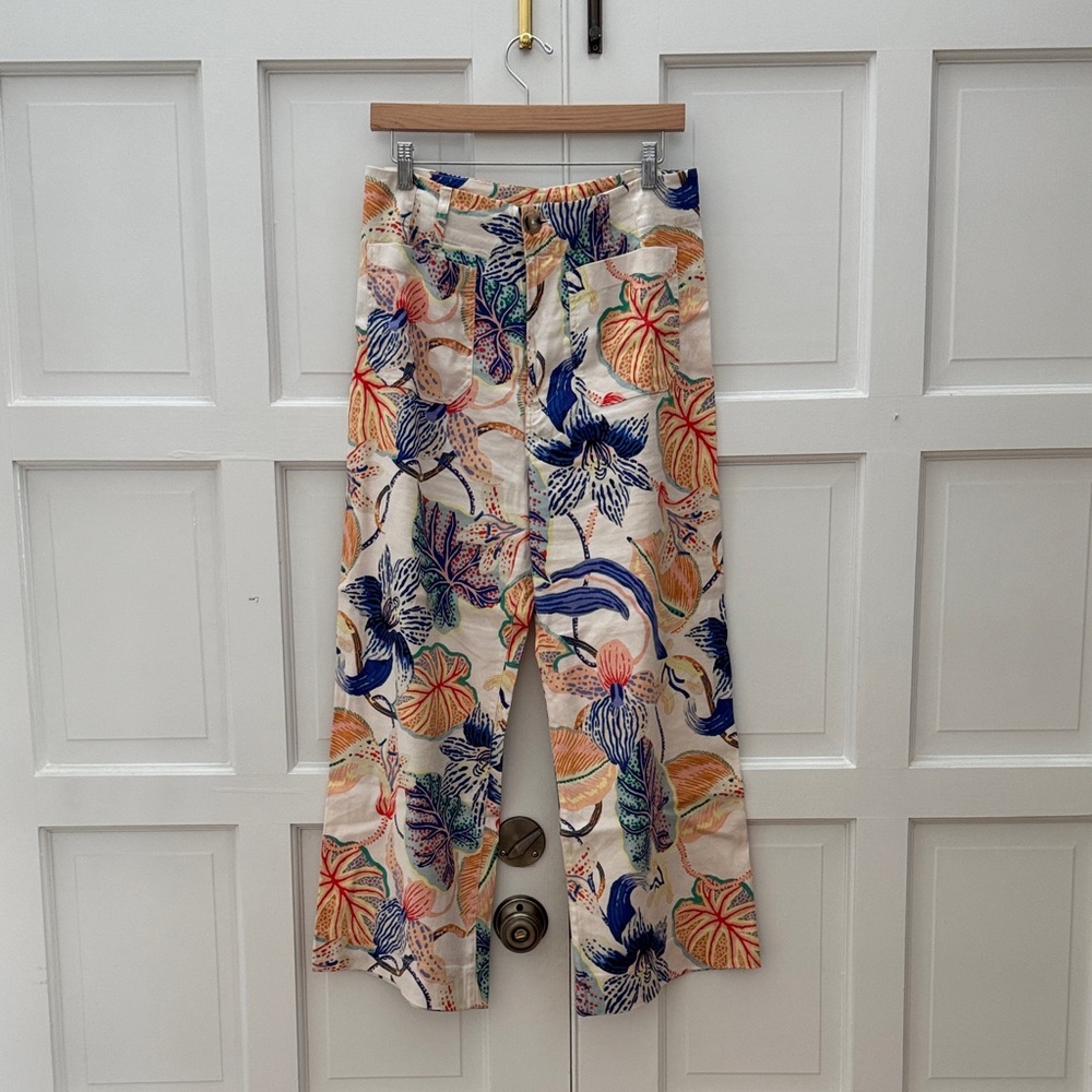 Mauve Floral Ankle Pants - Multicolor